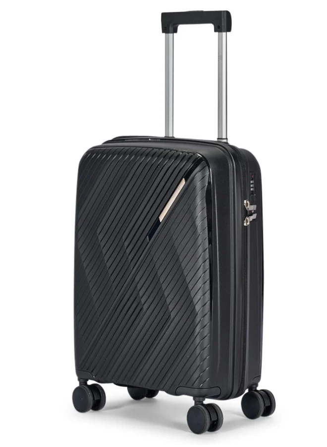 ليمرا حقائب سفر فاخرة  بوصة من البولي بروبلين صلبة محمولة خفيفة الوزن للغاية بعجلات دوارة  درجة وقفل  - لون أسود